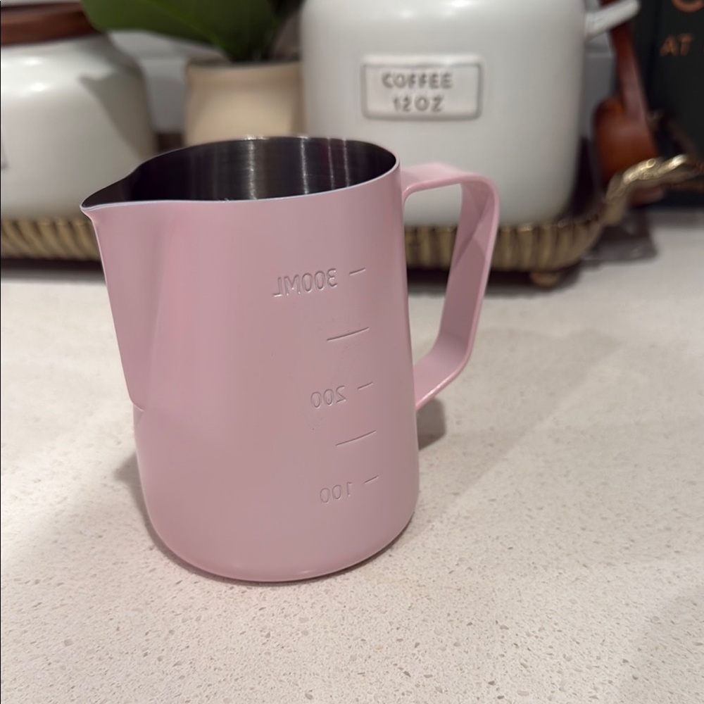 Pink Stainless Steel Milk Frothing Pitcher